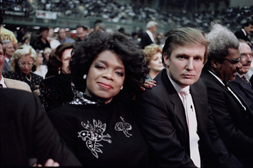 Donald Trump and Oprah Winfrey ringside at Tyson vs Spinks