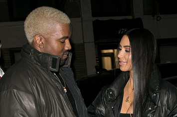 Kanye West and wife Kim Kardashian West in New York.