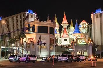 The scene of the mass shooting in Las Vegas.