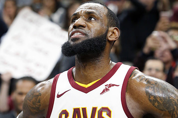 LeBron James after scoring his 30,000th point.