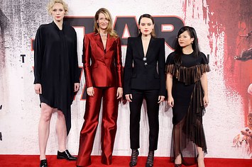 Gwendoline Christie, Laura Dern, Daisy Ridley and Kelly Marie Tran at a 'Star Wars' premiere.