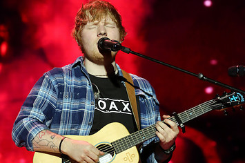 Ed Sheeran performing at Capital's Jingle Bell Ball.