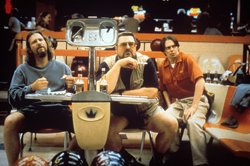 Jeff Bridges, John Goodman and Steve Buscemi as the bowling teammates Dude, Walter and Donny.