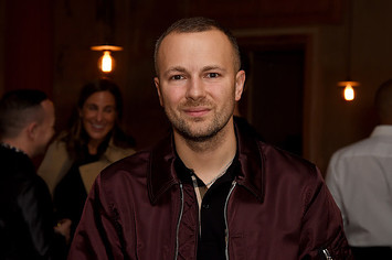 Gosha Rubchinskiy at a Burberry exhibition.