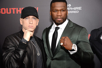 Eminem and 50 Cent attend the 'Southpaw' New York premiere