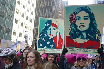 The 2017 Women's March in New York.
