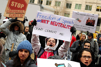 A net neutrality protest.