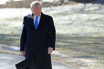 President Donald Trump walking from the Oval Office