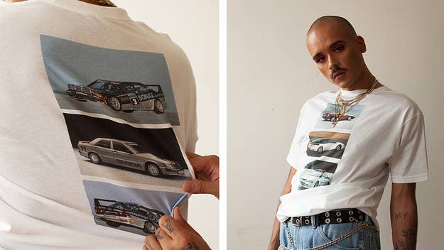 The T-shirts feature car-centric designs and are available for pre-order now.