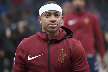 Isaiah Thomas before his first game with the Cavaliers.