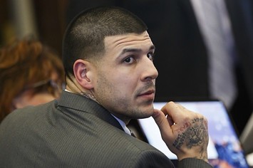 Aaron Hernandez in court.