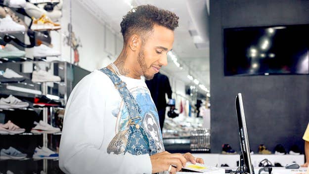 F1 champion Lewis Hamilton goes Sneaker Shopping with Joe La Puma at BAIT in Los Angeles and talks about getting his own signature sneaker, plus his love for fashion.