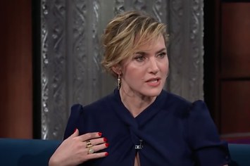 Kate Winslet during her appearance on the 'Late Show.'