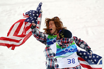 Shaun White after winning gold at 2010 Olympics.