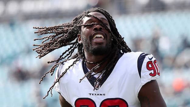Jadeveon Clowney received a bunch of trash cans from Jaguars fans after he called Blake Bortles trash, so he turned the situation into a positive one.