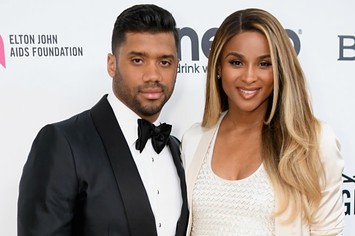 Russell Wilson and Ciara at an awards show.