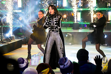 This is Camila Cabello performing at Dick Clark's New Year's Rockin' Eve 2018.