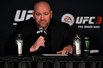 Dana White speaks to the media during the UFC 217 post fight press conference event