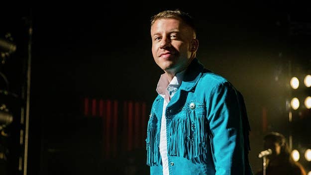 Macklemore said he was "very proud" of the piece, which shows Bieber with a pancake dick. 