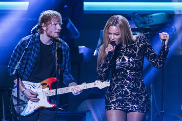 Beyonce and Ed Sheeran perform onstage