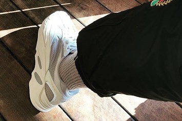 Kanye West Adidas Yeezy Runner White On Foot