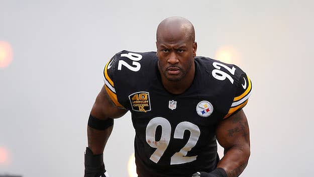 Harrison was previously a linebacker for the Steelers.
