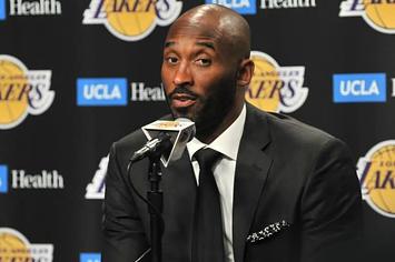 Kobe Bryant speaks at a press conference.