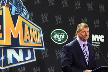 WWE Chairman and CEO Vince McMahon at Wrestlemania XXIX press conference