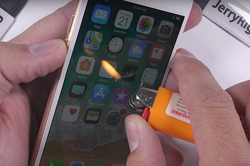 JerryRigEverything does a fire test on the iPhone 8