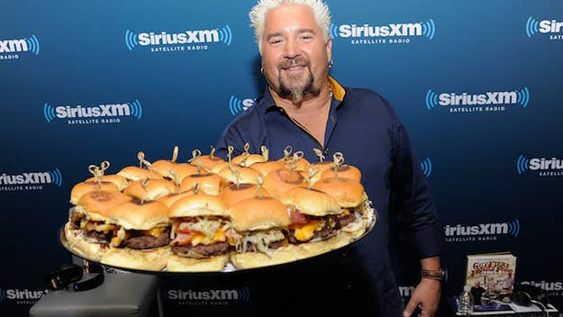 The celebrity chef set up a mobile kitchen and served up grilled food.