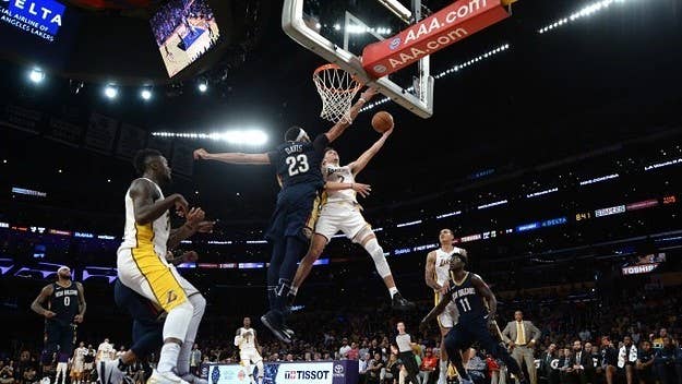 Lonzo Ball learned a very valuable lesson when he attempted to challenge Anthony Davis at the rim.