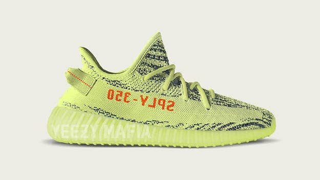 Release dates for the 'Semi Frozen Yellow' and 'Beluga 2.0' Adidas Yeezy Boost 350 V2s.