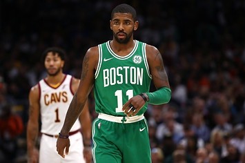 Kyrie Irving during his first regular season game with the Celtics.