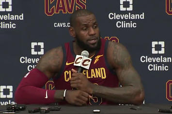 LeBron James speaks about Donald Trump at the Cavs' media day.