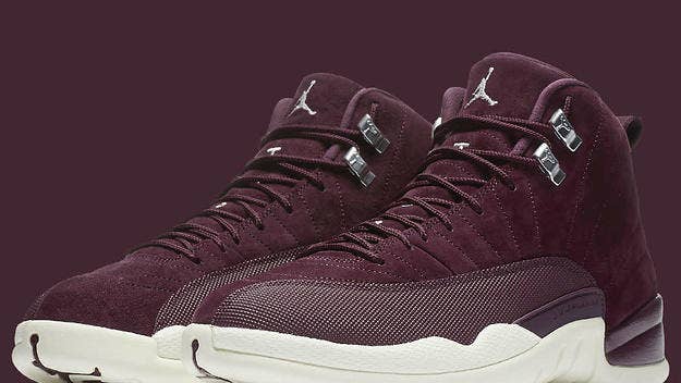 The 'Bordeaux' Air Jordan 12 releases in full family sizing on October, 14, 2017.