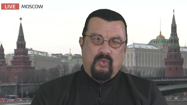 Steven Seagal also showed off a great example of what a really bad dye job looks like.
