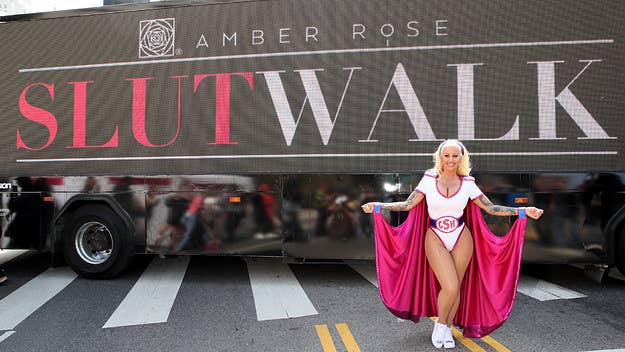 Amber Rose protests slut shaming and rape culture at her 3rd annual SlutWalk in LA. 