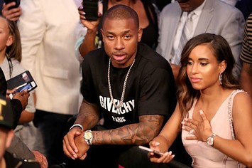 Isaiah Thomas at the Mayweather/McGregor fight.