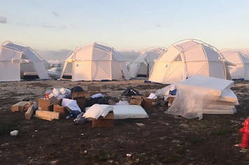 Tents at the disastrous Fyre Festival.