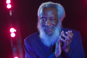Dick Gregory onstage NYC
