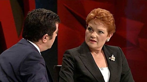 "It’s the politics of fear and division, and Miss Hanson, you’re incredibly good at it."
