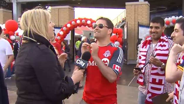 City News reporter Shauna Hunt confronts Toronto FC fans over 'FHRITP' comment.