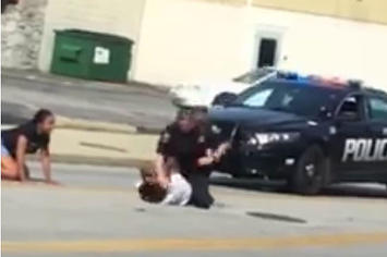A stillshot from crazy arrest footage in Euclid, Ohio.