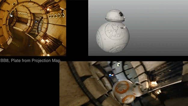 These behind-the-scenes 'before and after' VFX footage of Star Wars: The Force Awakens is pretty incredible