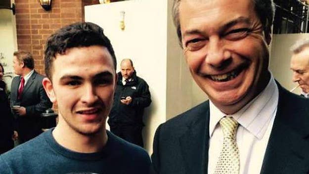 Chelsea season ticket holder Josh Parsons was photographed sharing a drink with Nigel Farage.