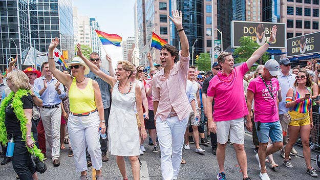 Prime Minister Justin Trudeau makes history by marching in Toronto's Pride Parade