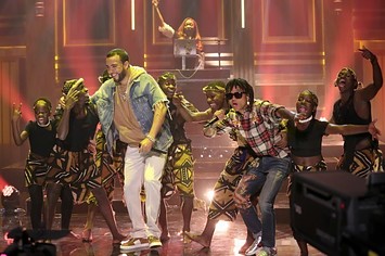 French Montana and Swae Lee perform "Unforgettable" on 'Fallon.'