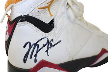 Michael Jordan Game Worn Air Jordan 7 Cardinal Auction (2)