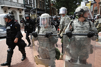Police and National Guard in Charlottesville