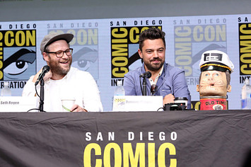 Seth Rogen and Dominic Cooper at San Diego Comic Con 2017